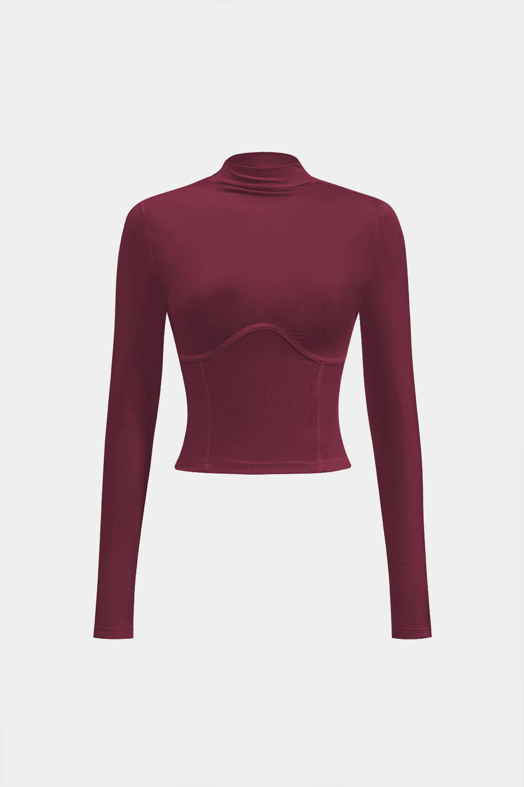 Solid Bustier Long Sleeve Top