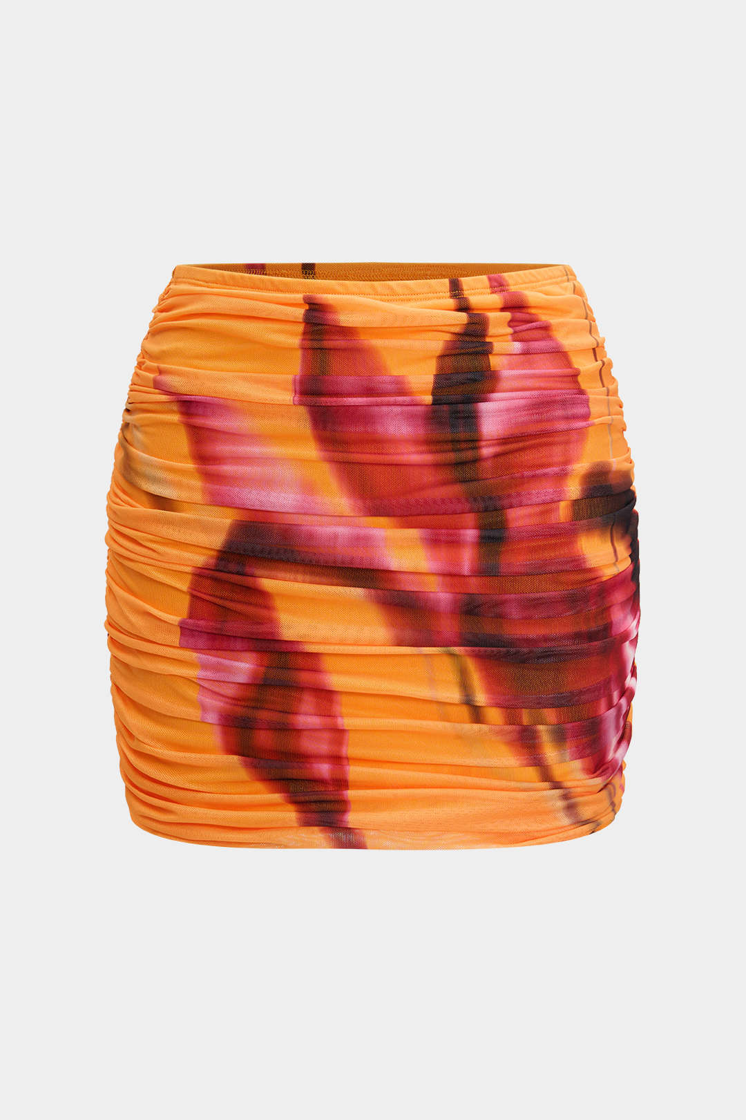 Falda De Chifón Multicolor Estampado Floral Con Silueta