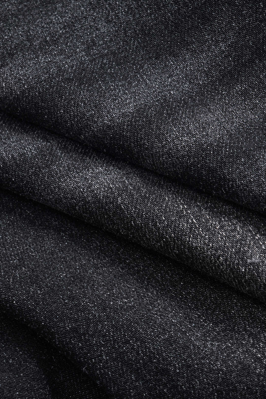 Vaqueros Denim Pierna Ancha Con Desgaste Y Bolsillos Botón