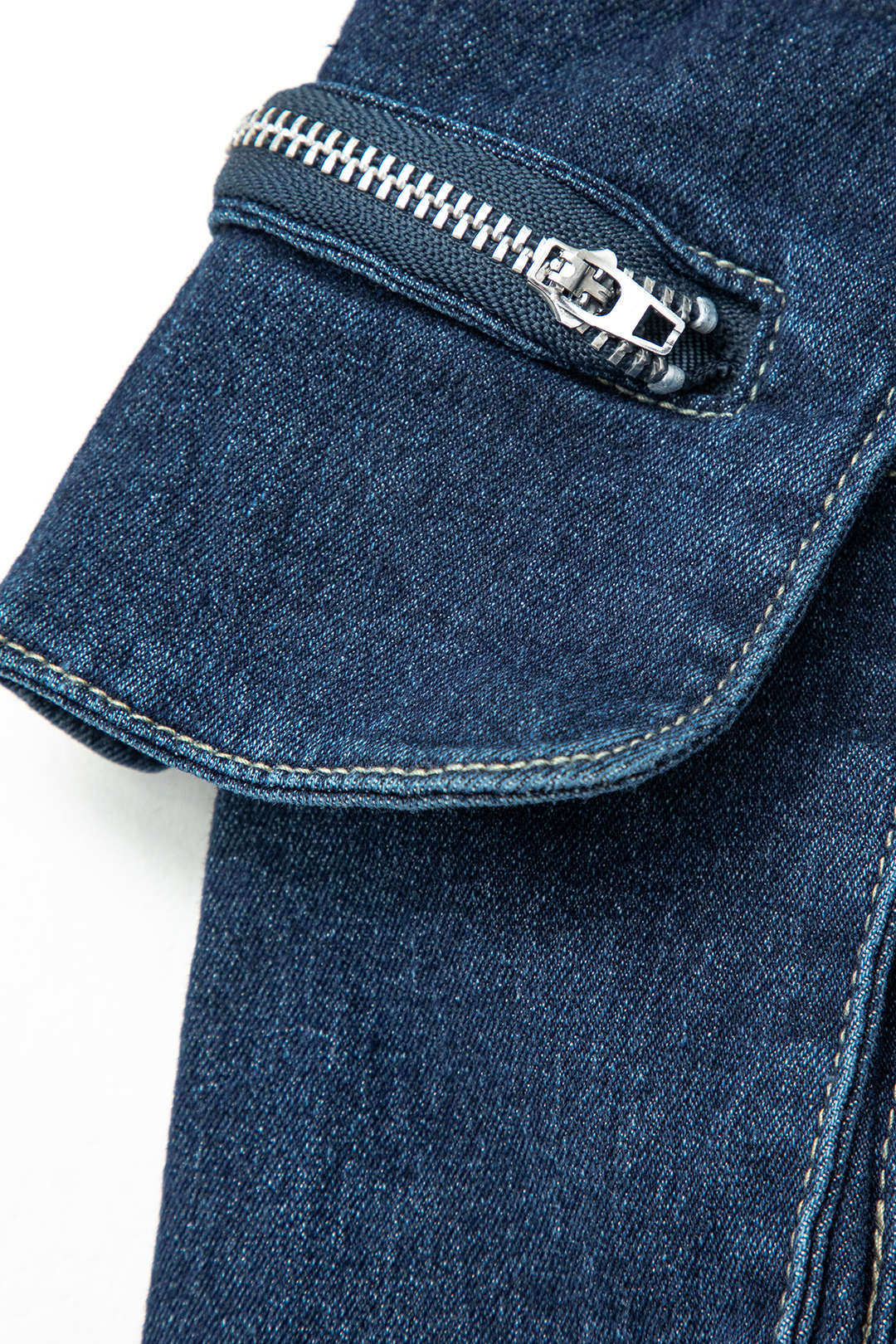 Falda Denim Cargo Cintura Elástica Con Bolsillos Clásica