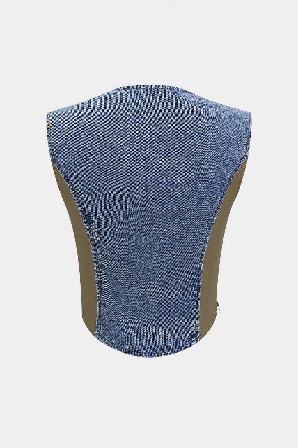 Bustier De Denim Patchwork Con Silueta Moderna Elegante