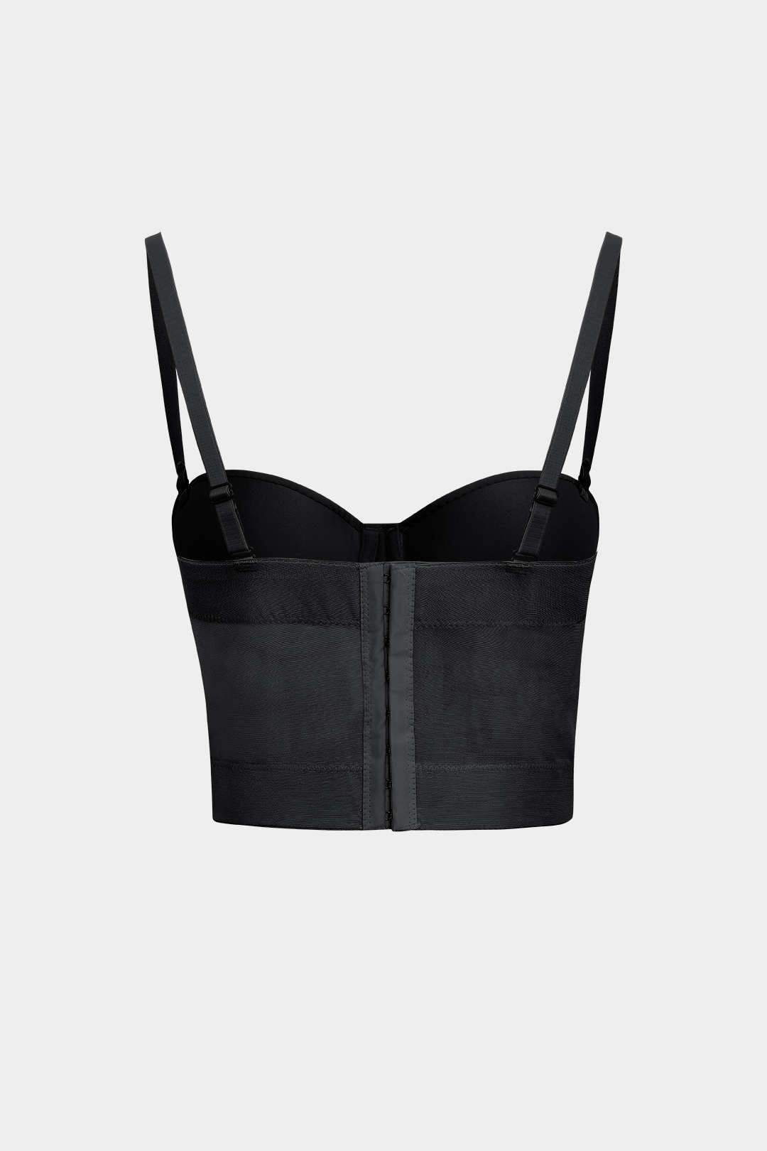 Top Bustier Con Malla Soporte Y Tela Transparente Elegante