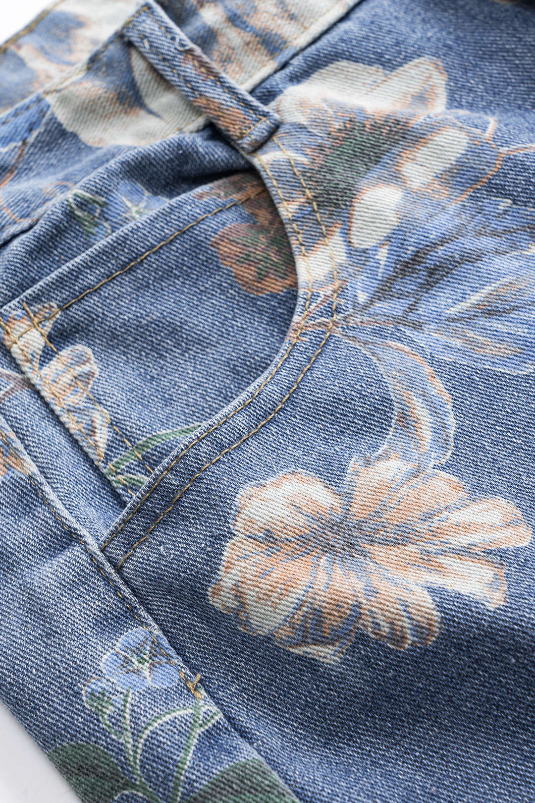 Jeans Denim Ancho Estilo Retro con Cierre de Botón