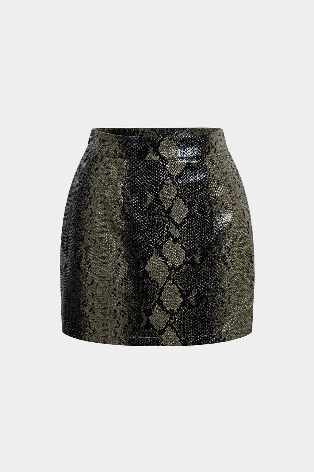 חצאית דמוית עור עם הדפס עור נחש 