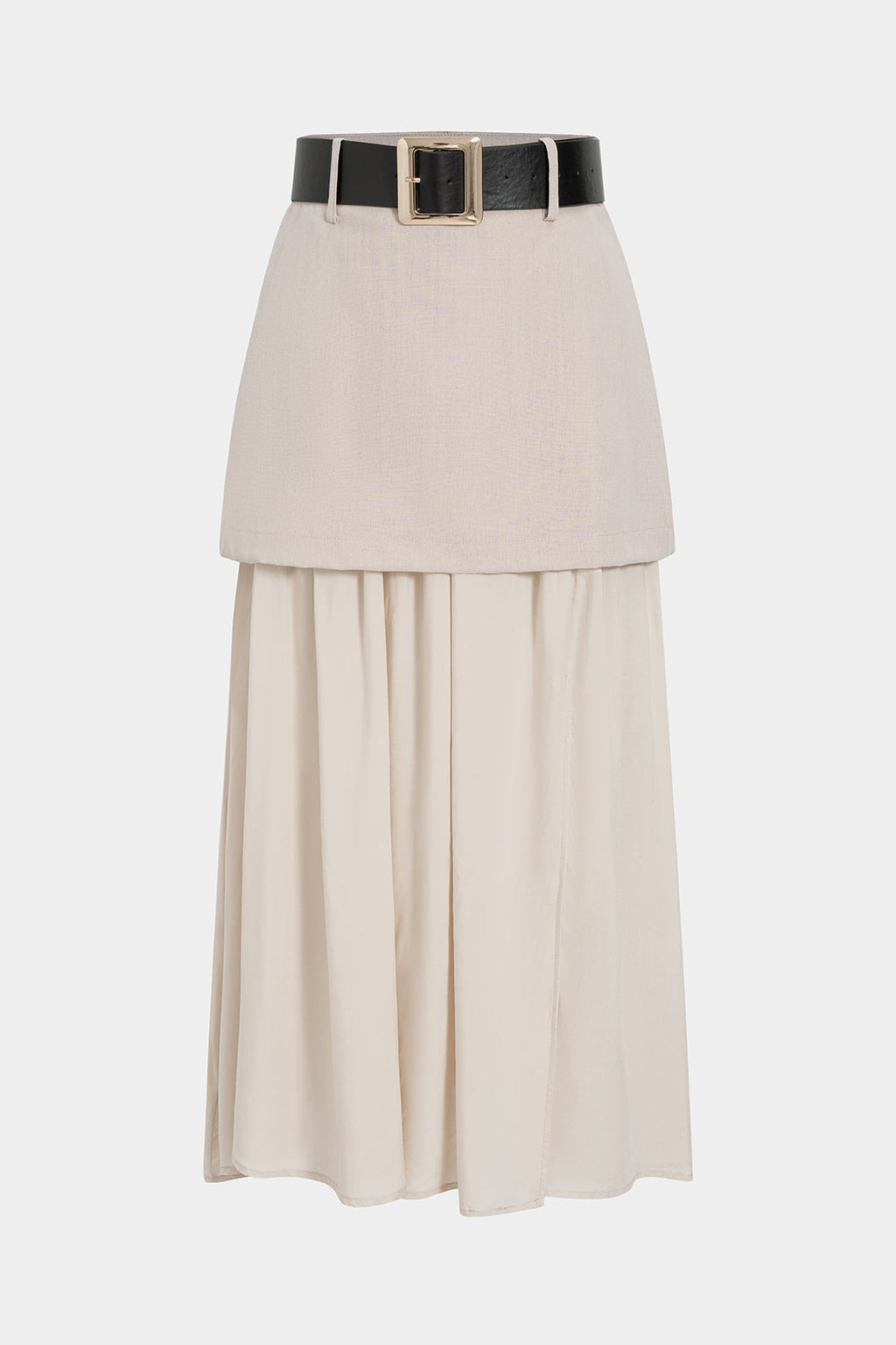 חצאית טלאים עם חגורה 