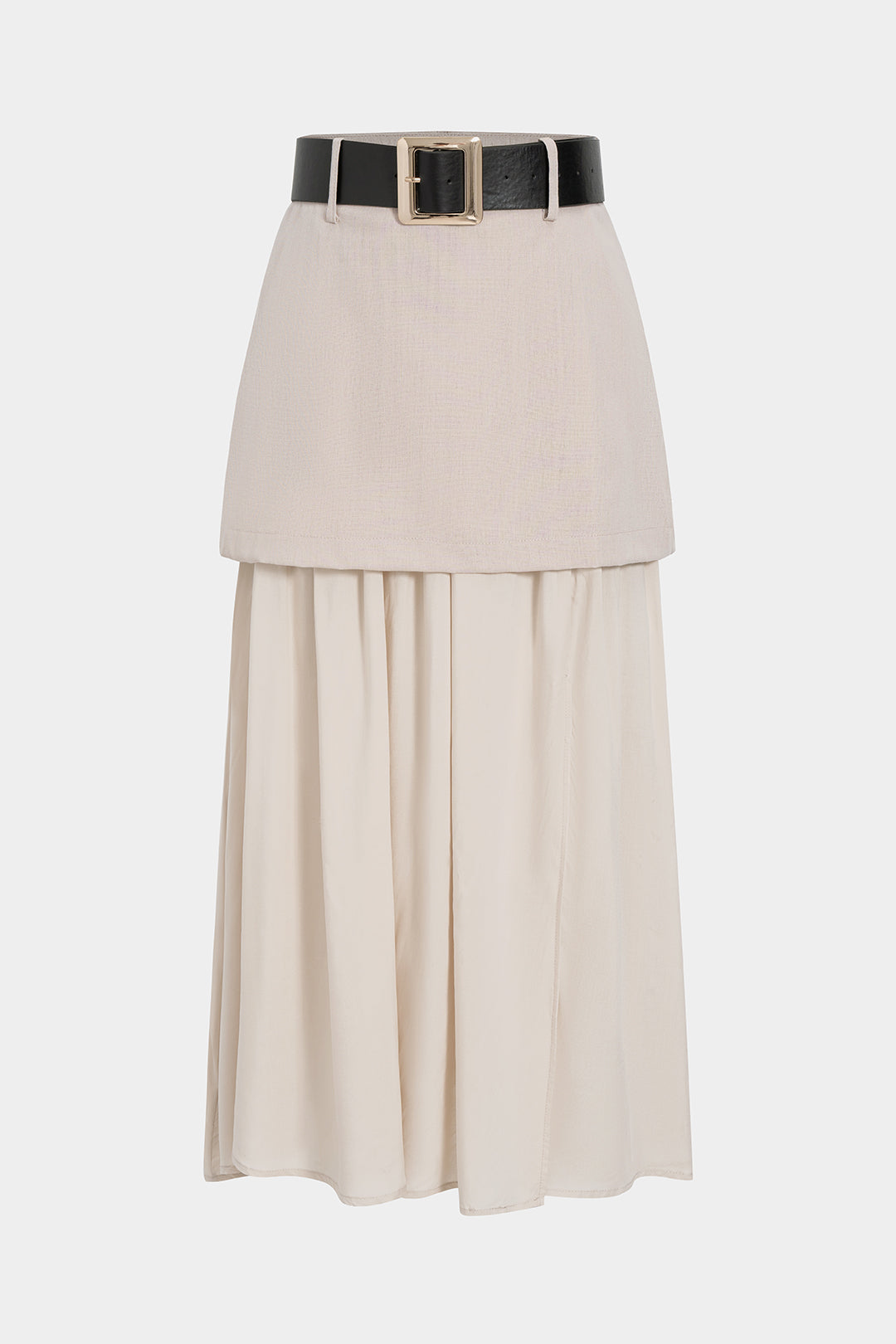 חצאית טלאים עם חגורה 