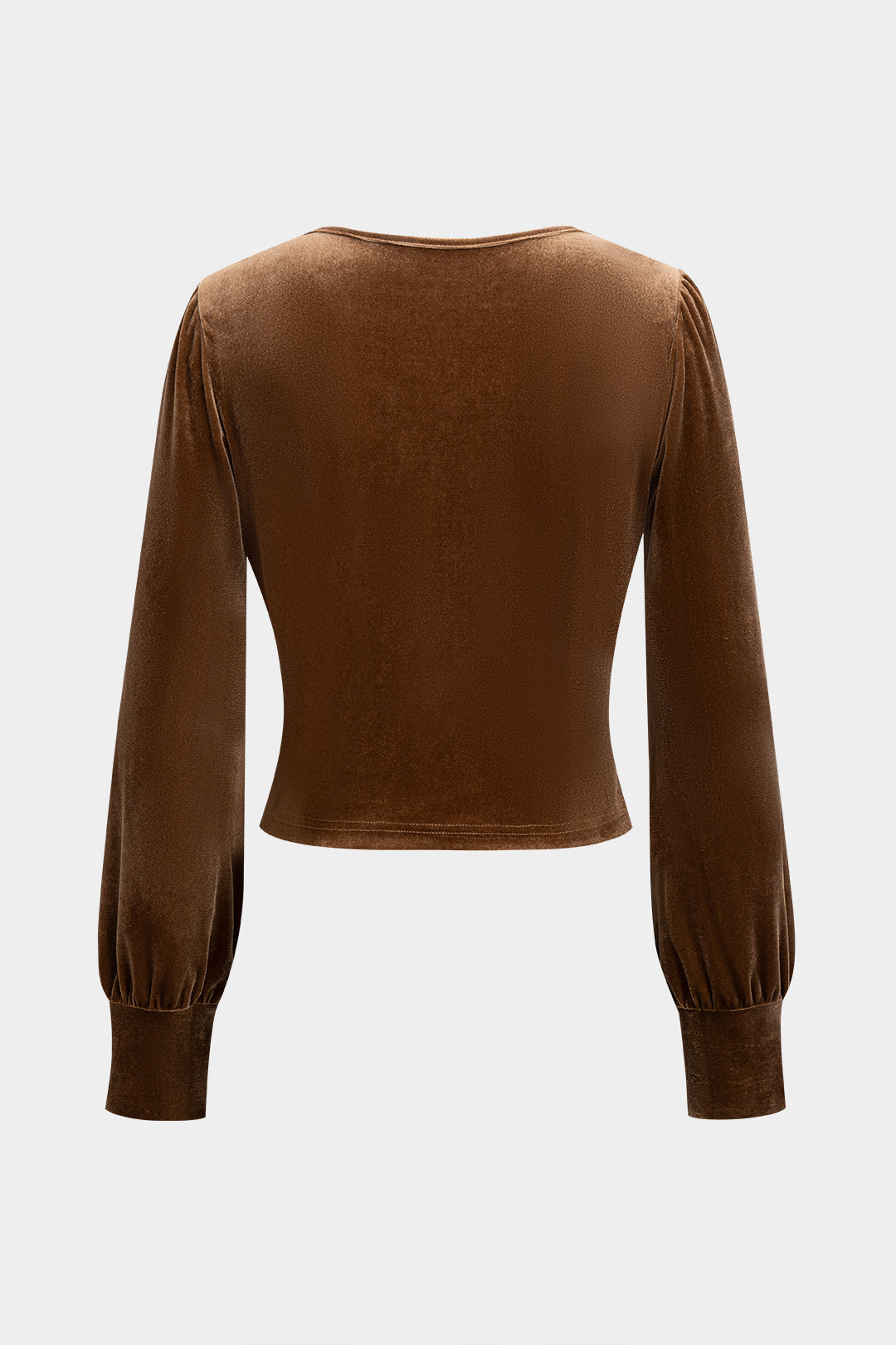 חולצת קטיפה עם שרוולים ארוכים וקשירה 