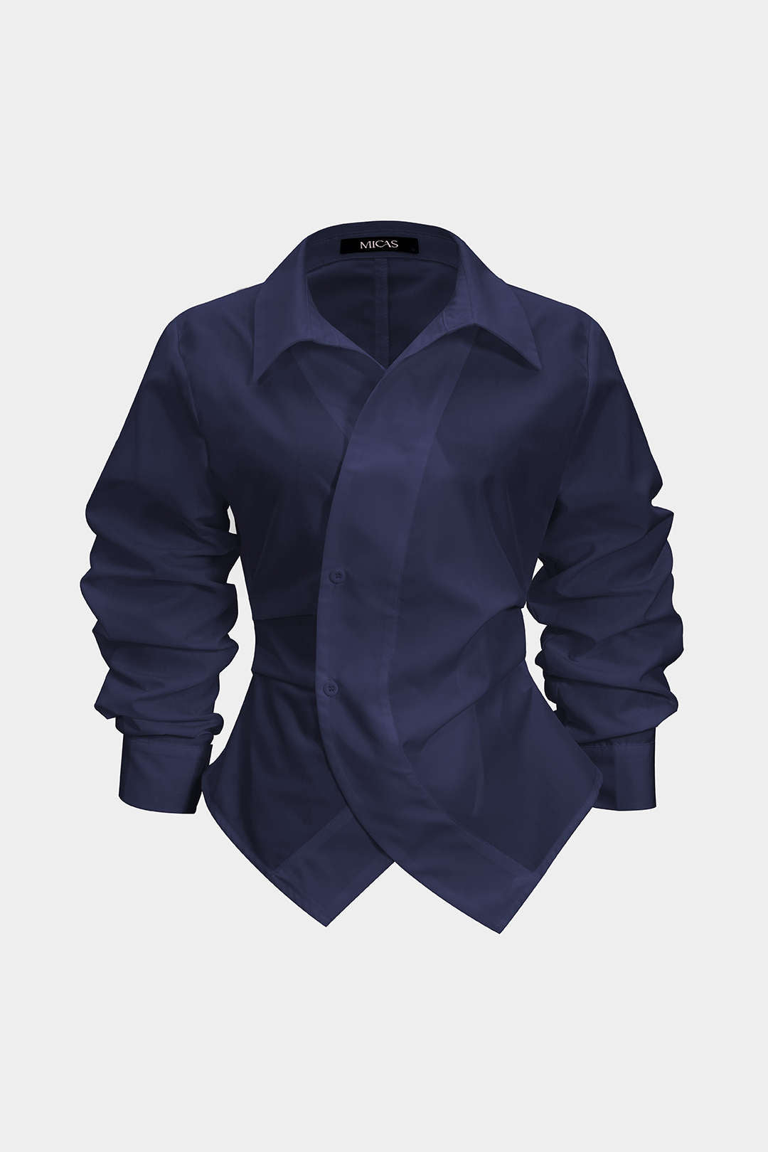 חולצה ארוכת שרוולים עם כפתורים וסגירה 