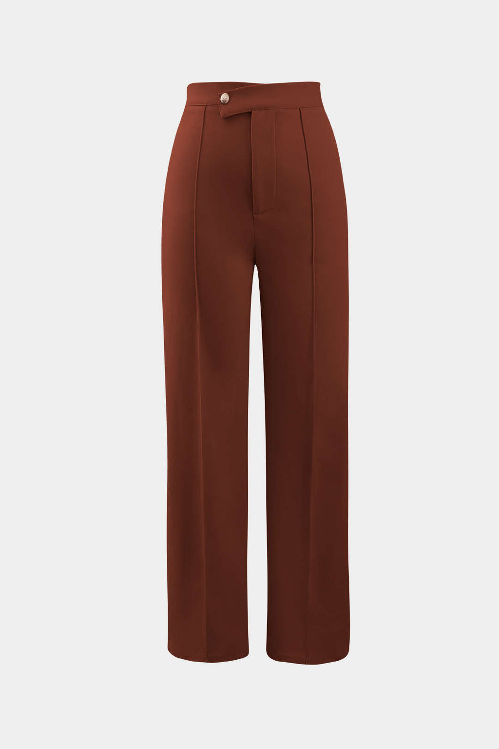 Pantalones Rectos Elegantes de Cintura Alta con Pliegues