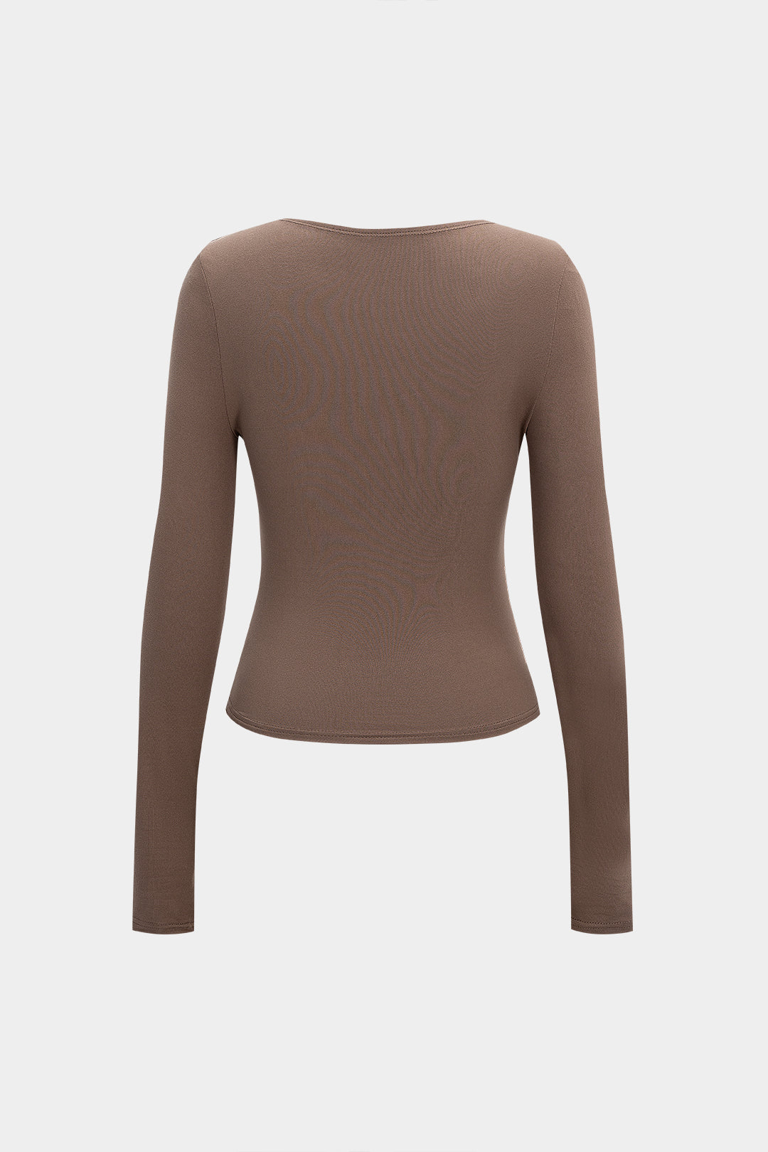 Ruched Round Neck Long-Sleeve Top