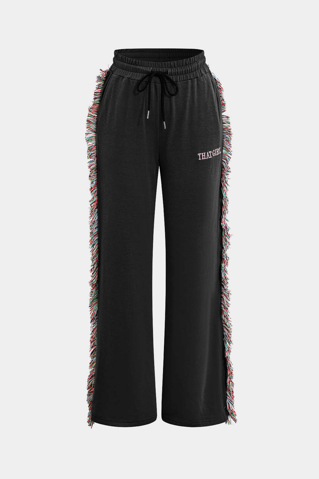Conjunto Dos Piezas Camiseta Impresa Pantalones con Borlas