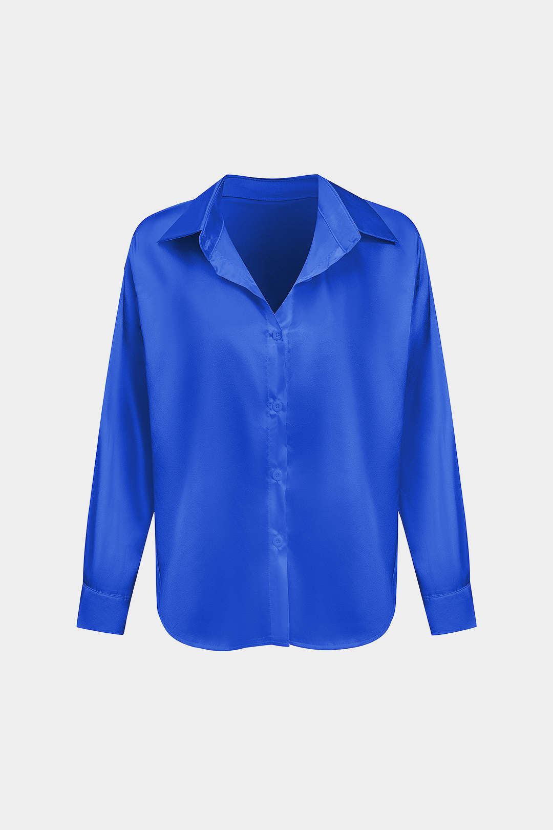 Camisa Satinada De Manga Larga Con Silueta Elegante