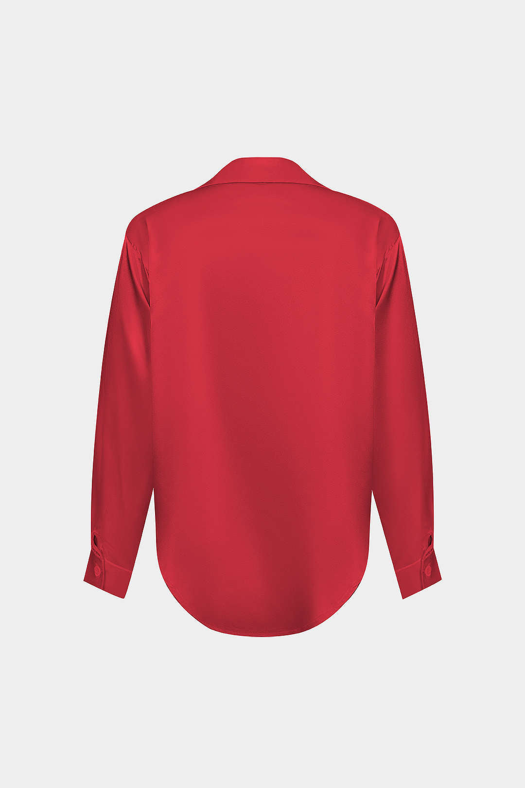 Camisa Satinada De Manga Larga Con Silueta Elegante
