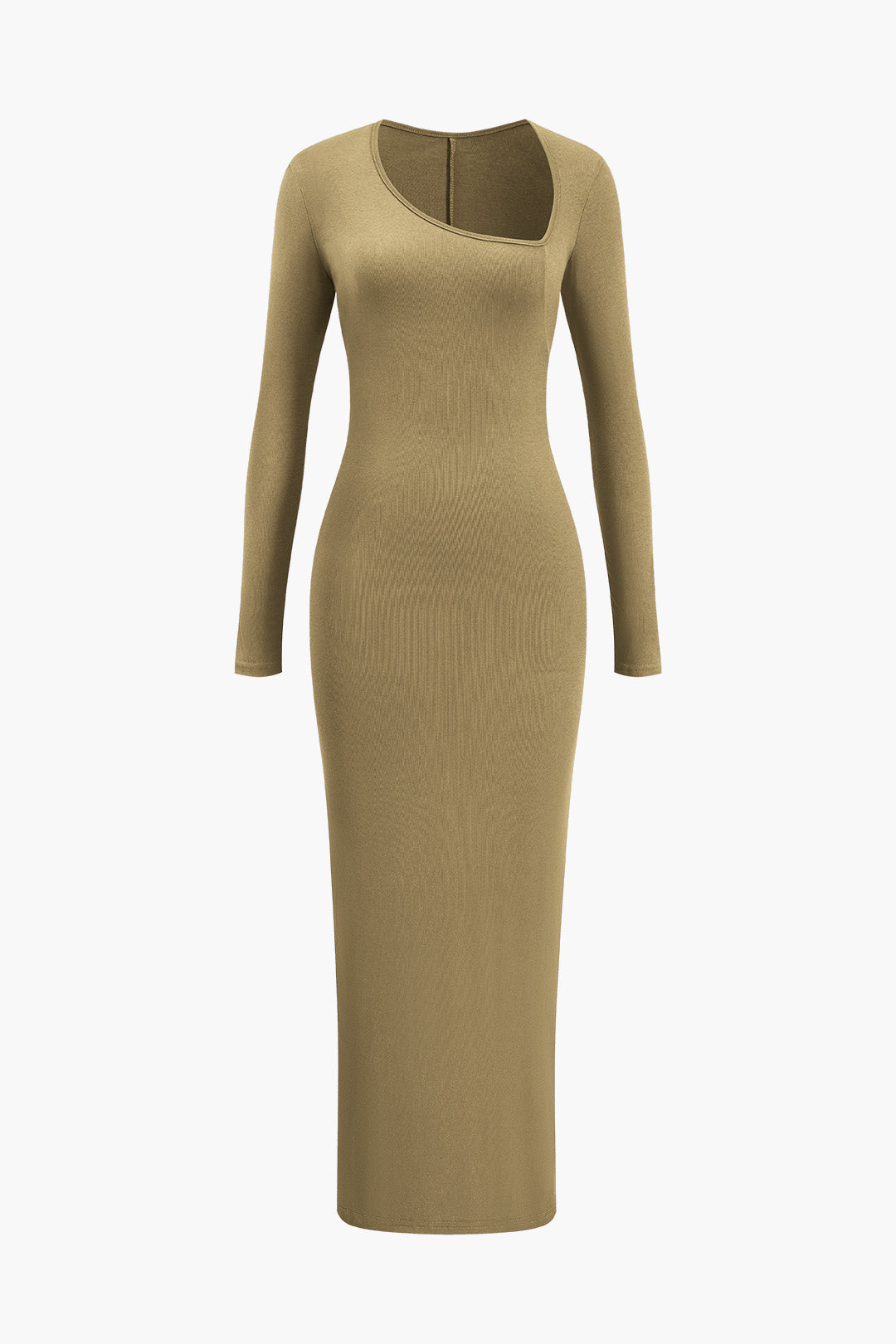 Vestido Maxi Con Escote Asimétrico Y Abertura Lateral