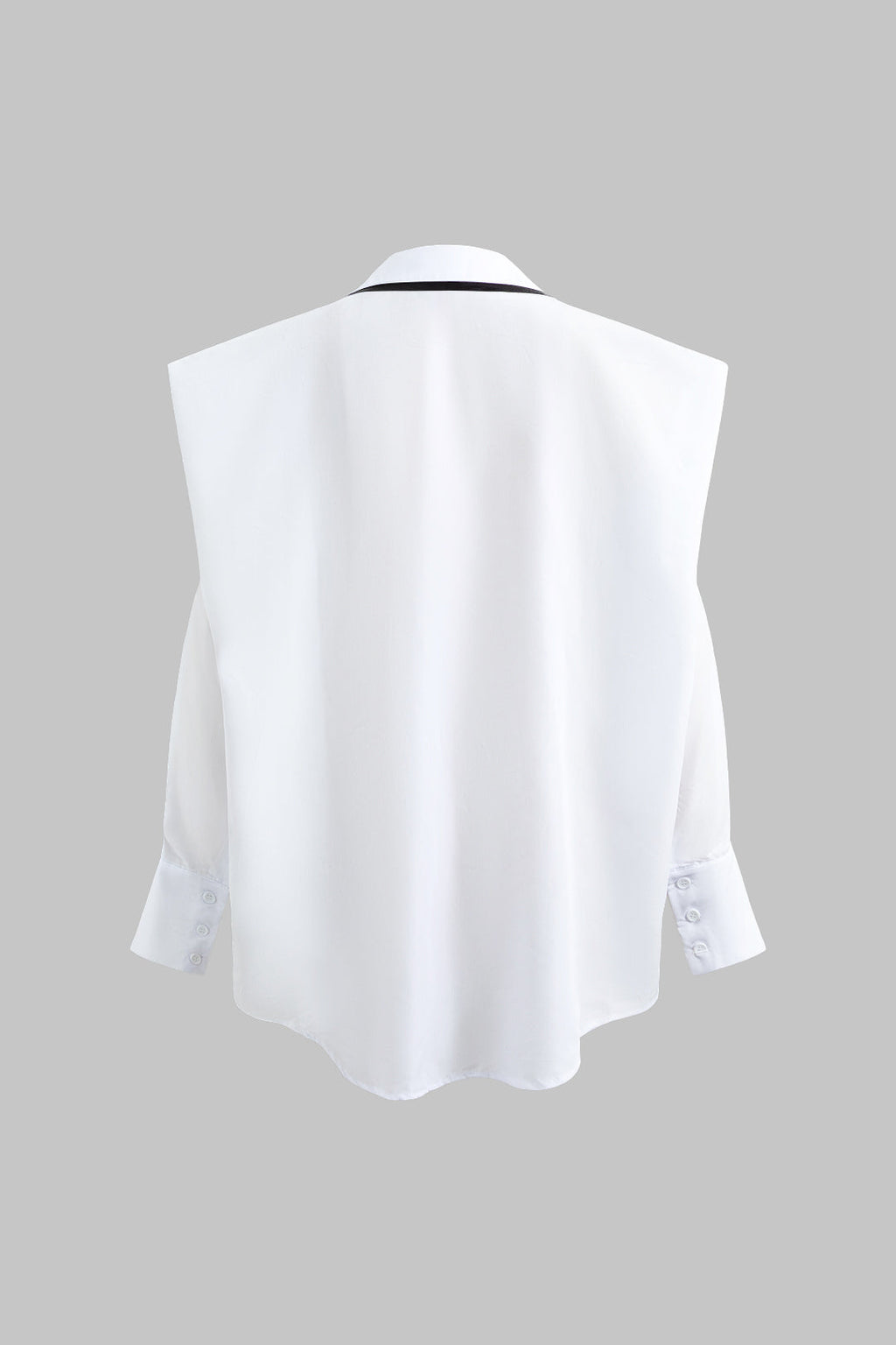 Solid Long Sleeve Shirt With Tie