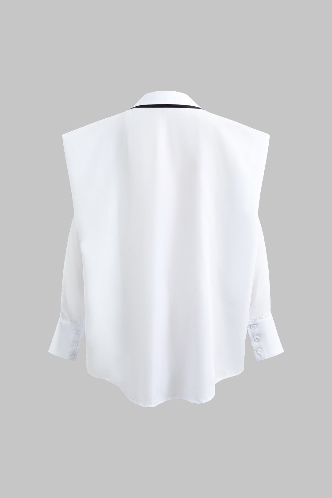 Solid Long Sleeve Shirt With Tie