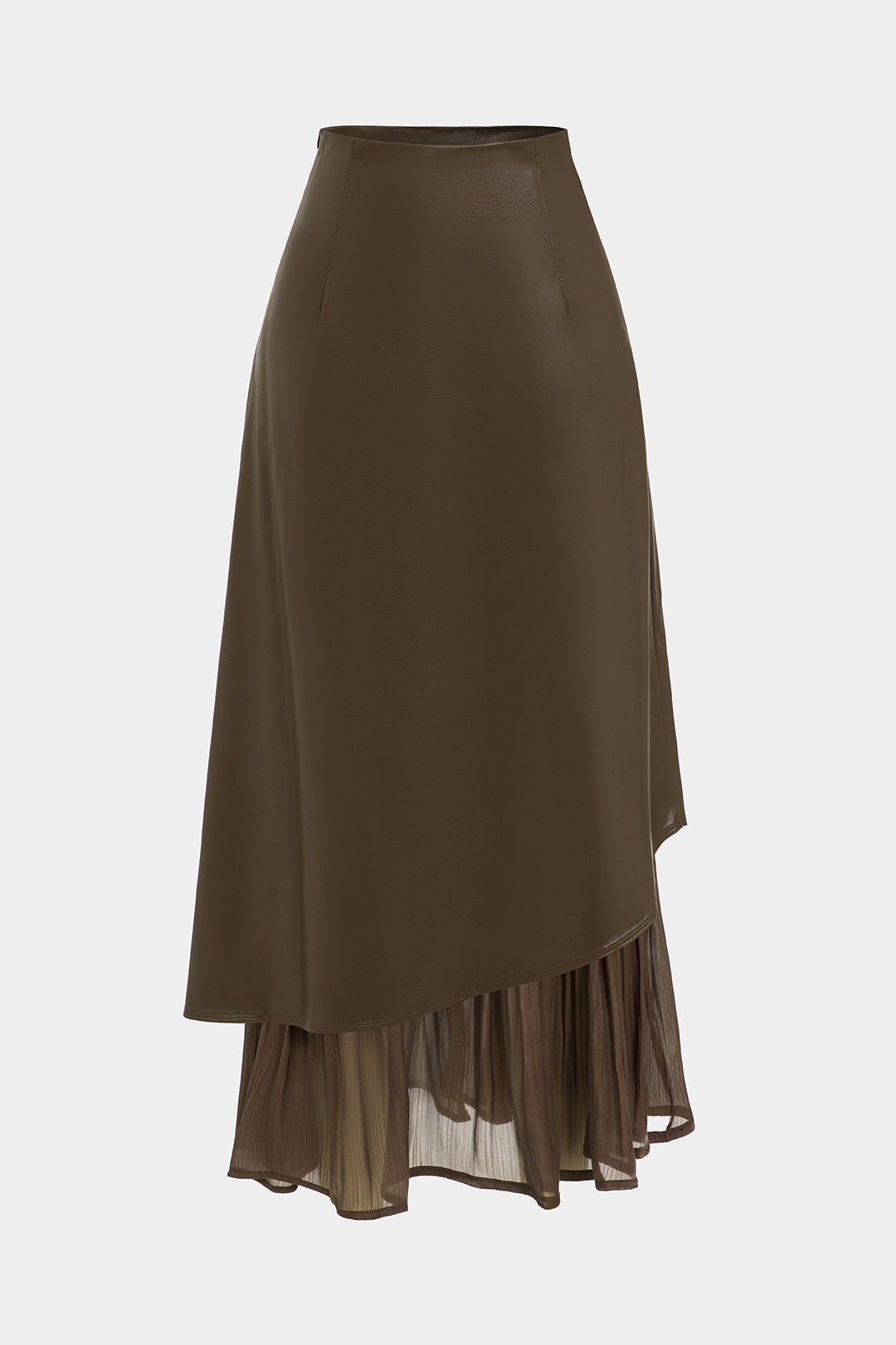 Chiffon Patchwork High Waist Asymmetrical Skirt
