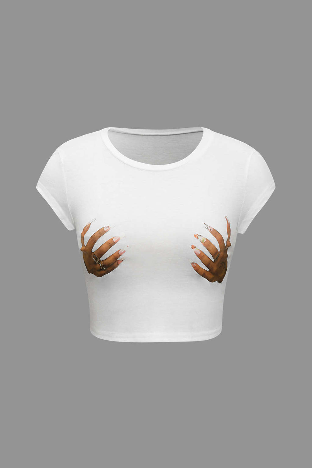 Camiseta Unisex Impresión a Mano Cuello Redondo Manga Corta