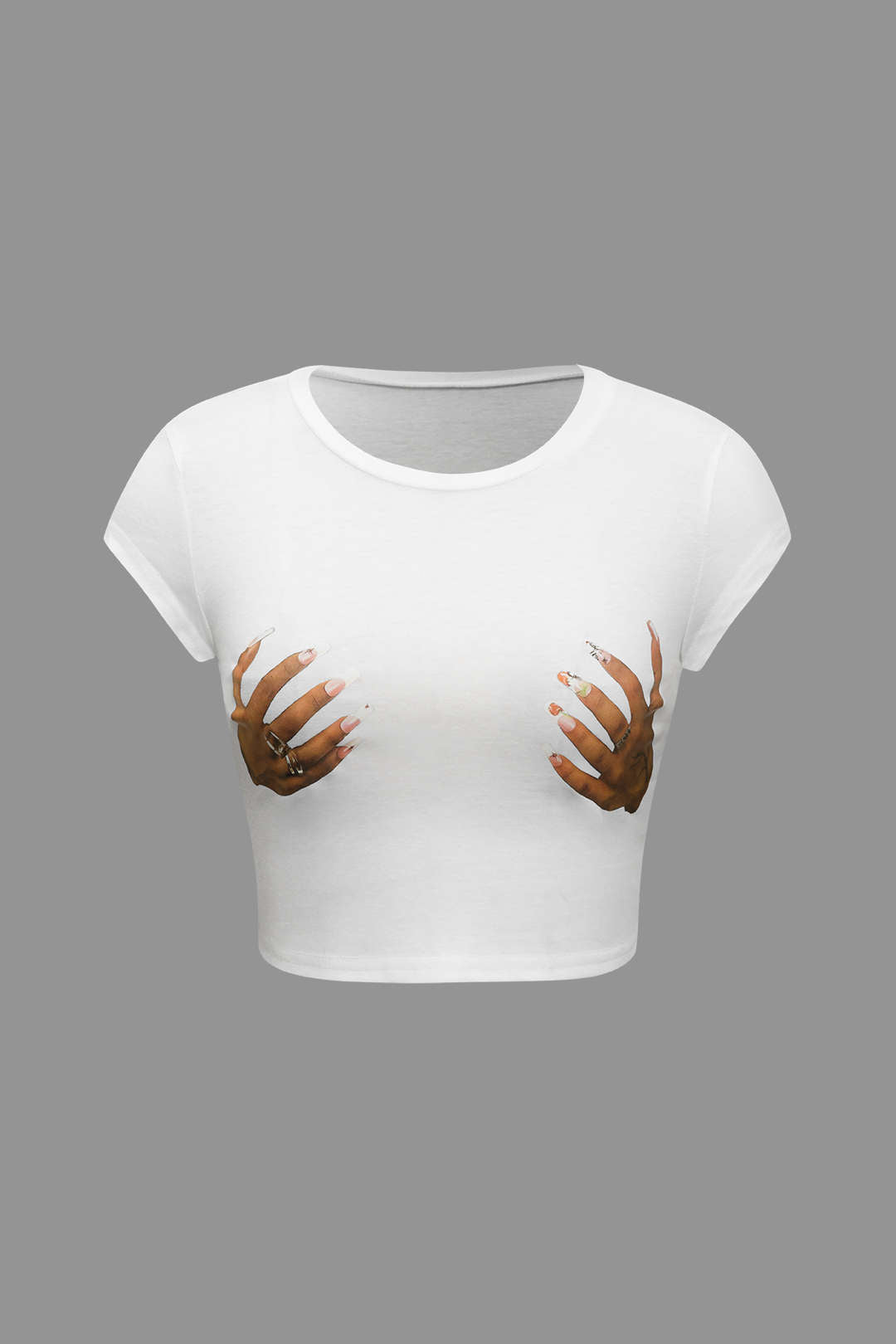 Camiseta Unisex Impresión a Mano Cuello Redondo Manga Corta
