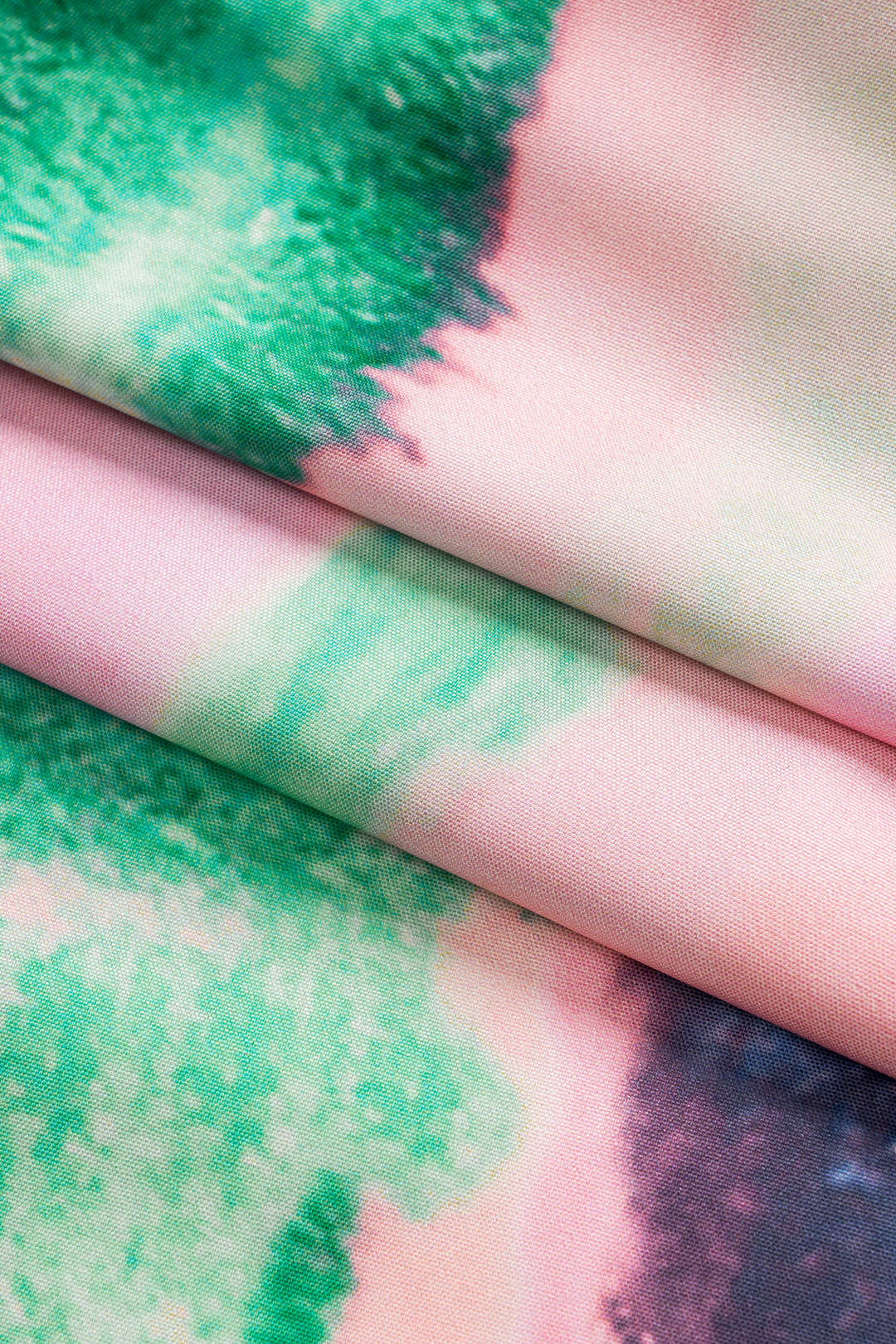 שמלת מידי עם צווארון V וגזרה ארוכה בהדפס צבעי מים 