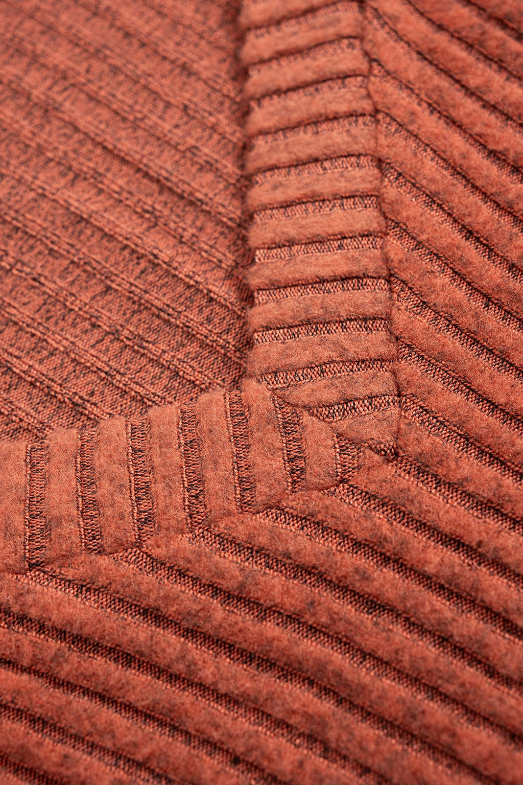 Knit V-Neck Ribbed Long Sleeve Dress