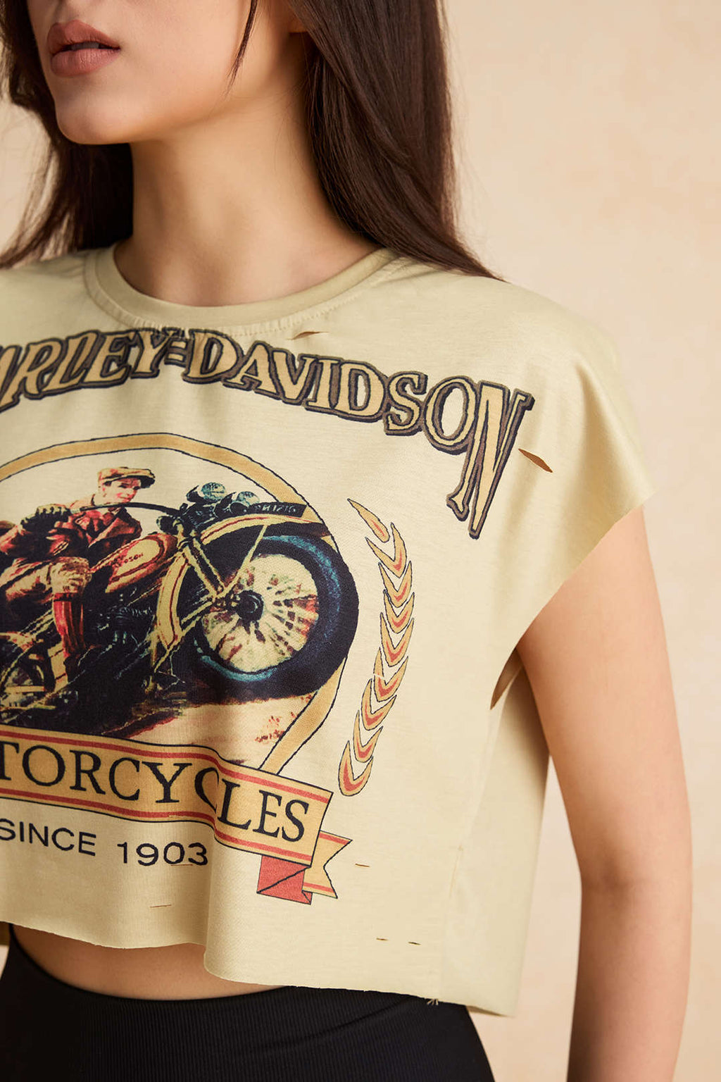 Camiseta Sin Mangas Con Gráfico De Motocicleta Elegante