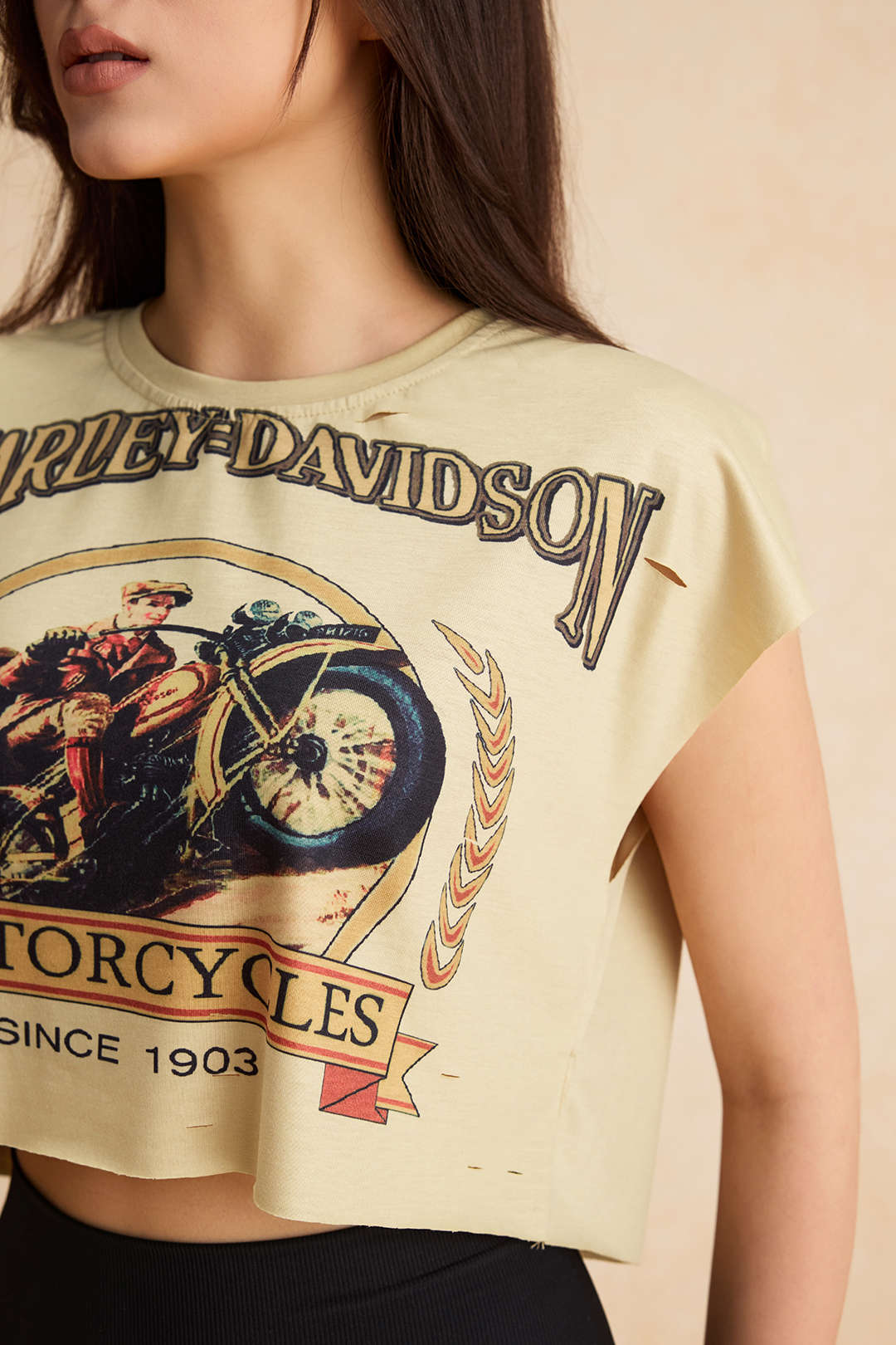 Camiseta Sin Mangas Con Gráfico De Motocicleta Elegante