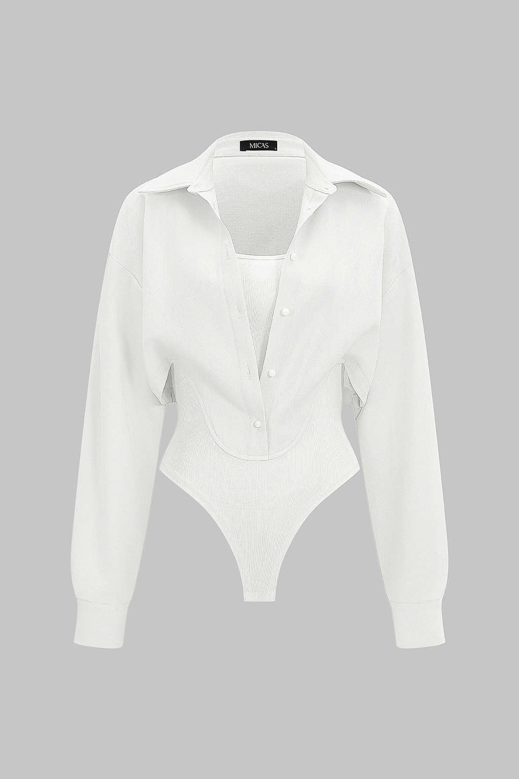 בגד גוף עם שרוולים ארוכים וכותנות עם כפתורים 