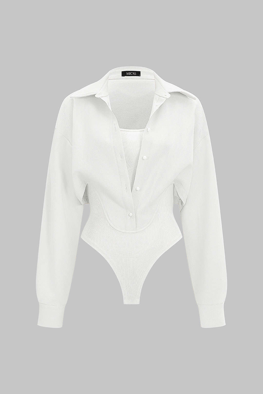 בגד גוף עם שרוולים ארוכים וכותנות עם כפתורים 