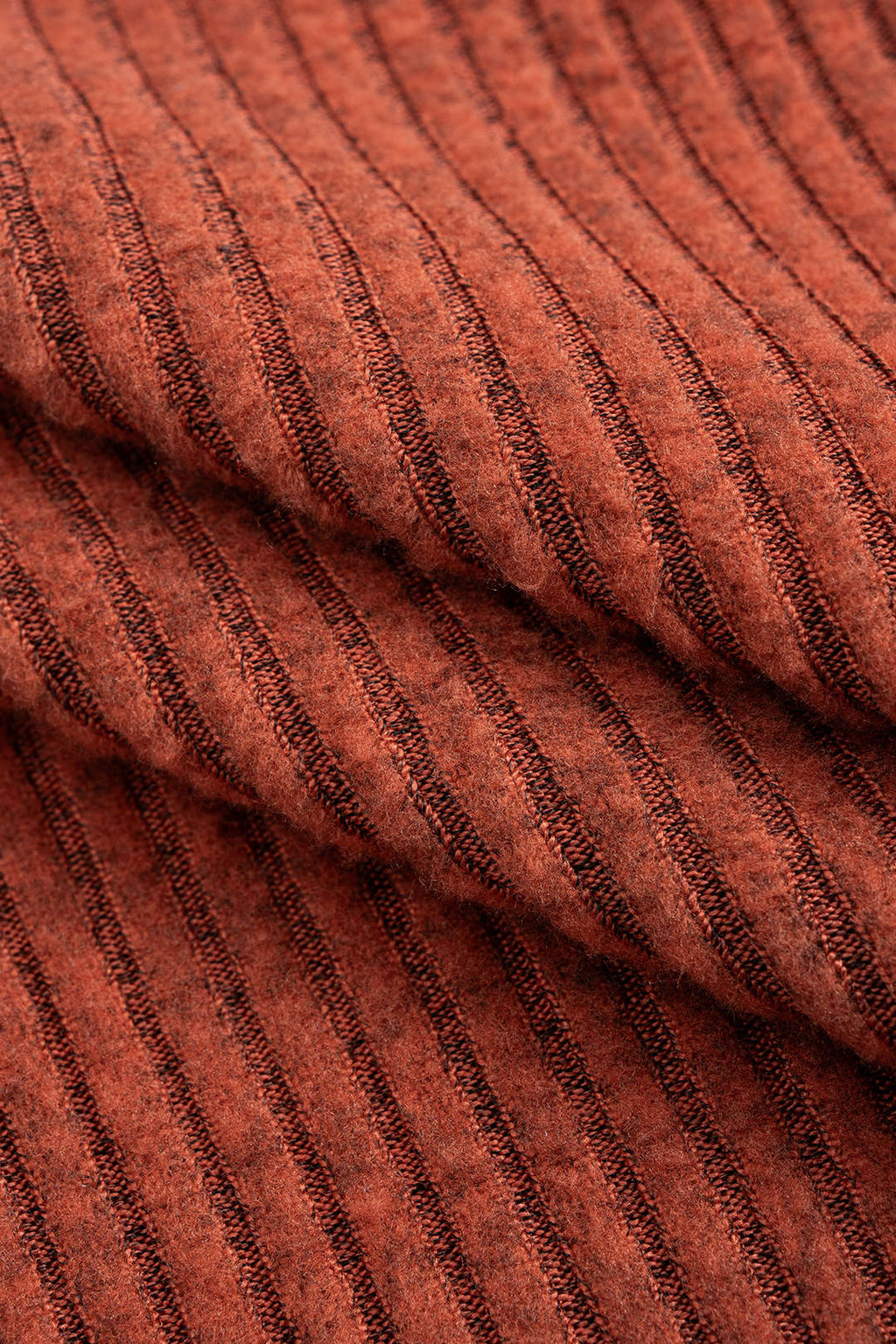 Knit V-Neck Ribbed Long Sleeve Dress