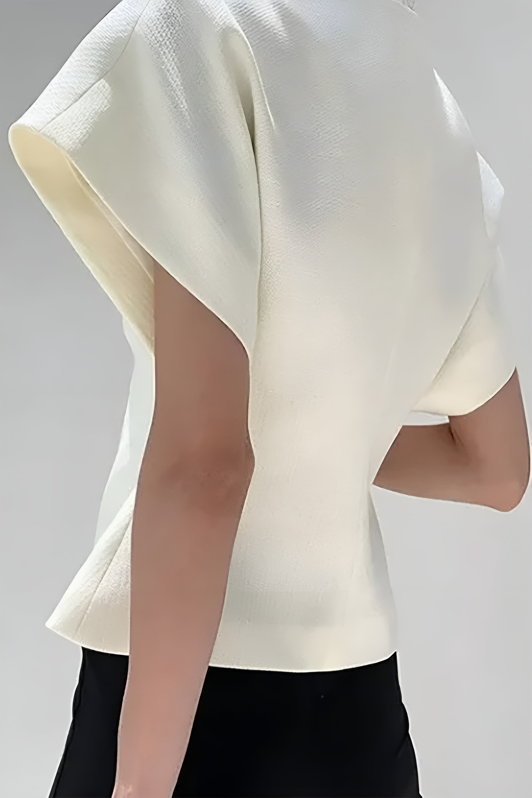 Camisa Minimalista Con Botones y Escote en V Mujer Elegante