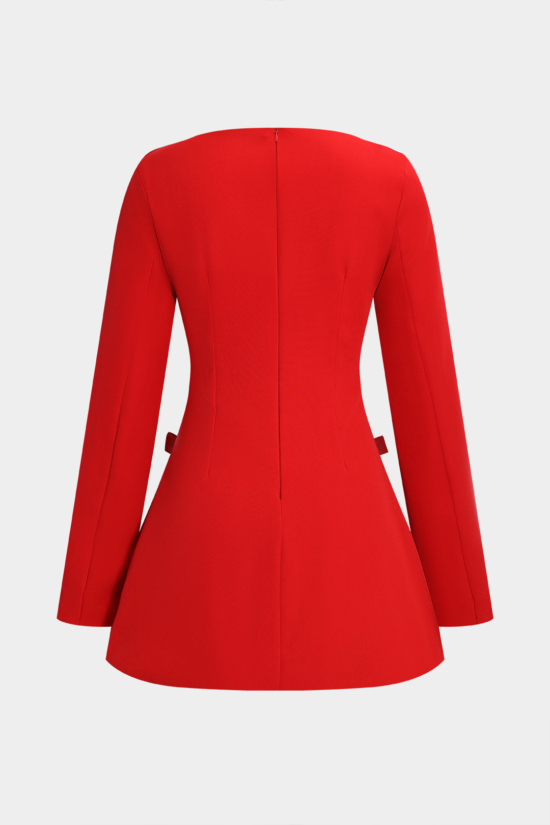 שמלת מיני עם שרוולים ארוכים וקשירה 