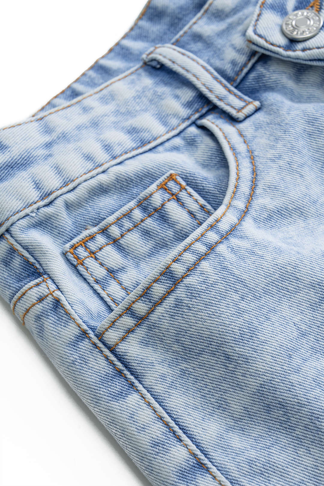 Shorts Vaqueros De Cintura Alta Con Desgaste Diario