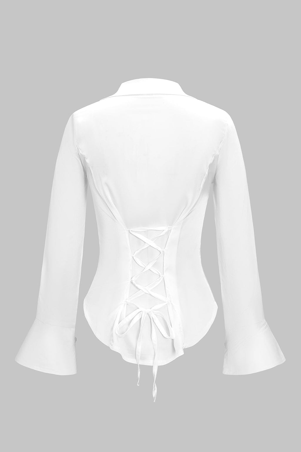 חולצה ארוכת שרוולים עם כפתורים וקשירה בגב 