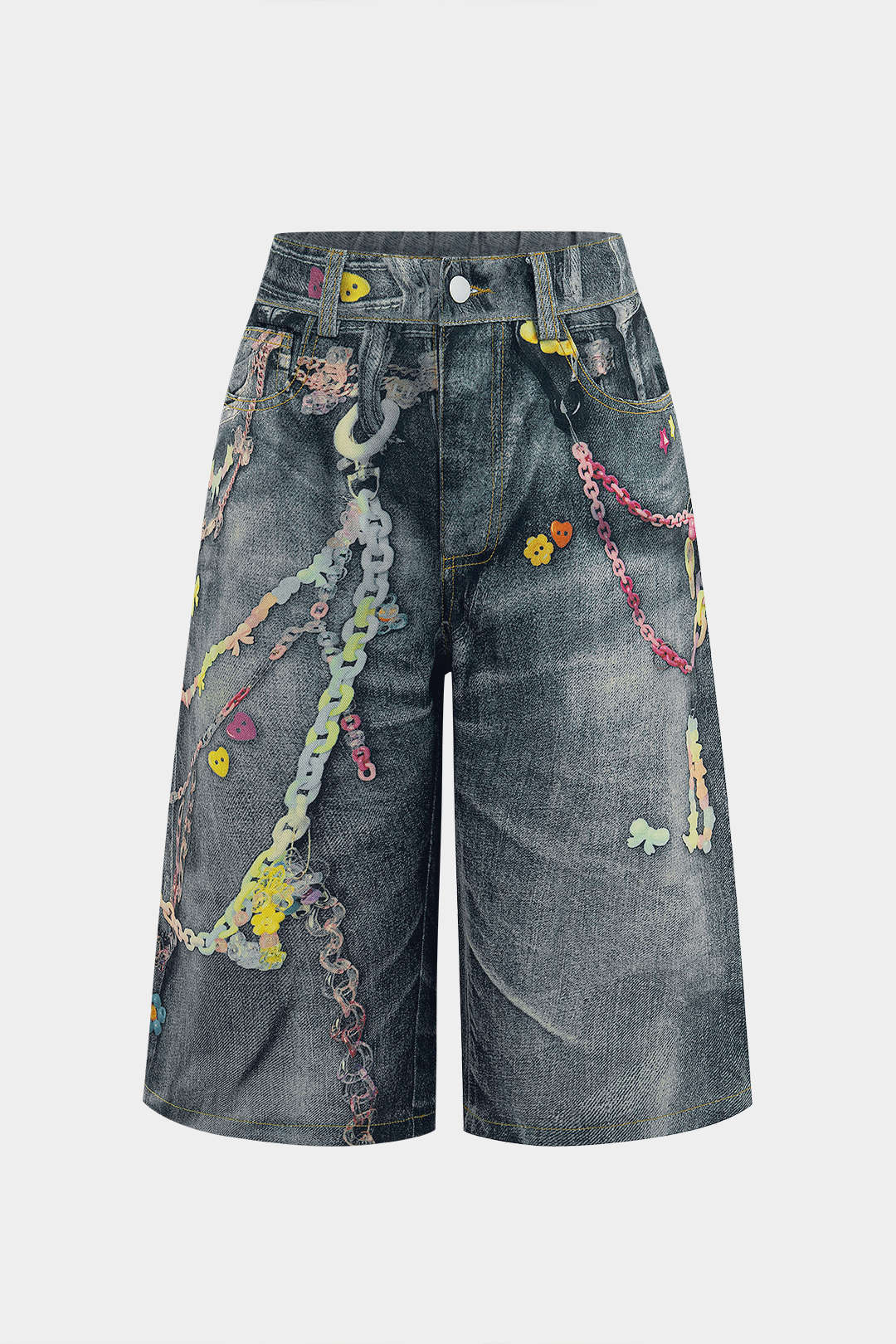 Shorts Anchos De Cadena Para Mujer Verano Elegante