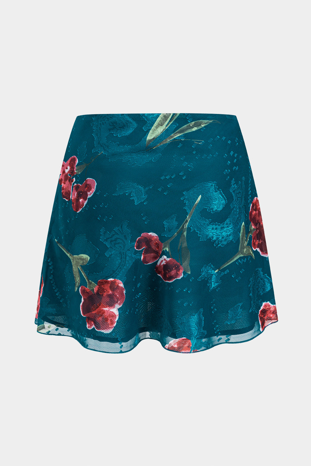 חצאית שיפון עם הדפס פרחוני 