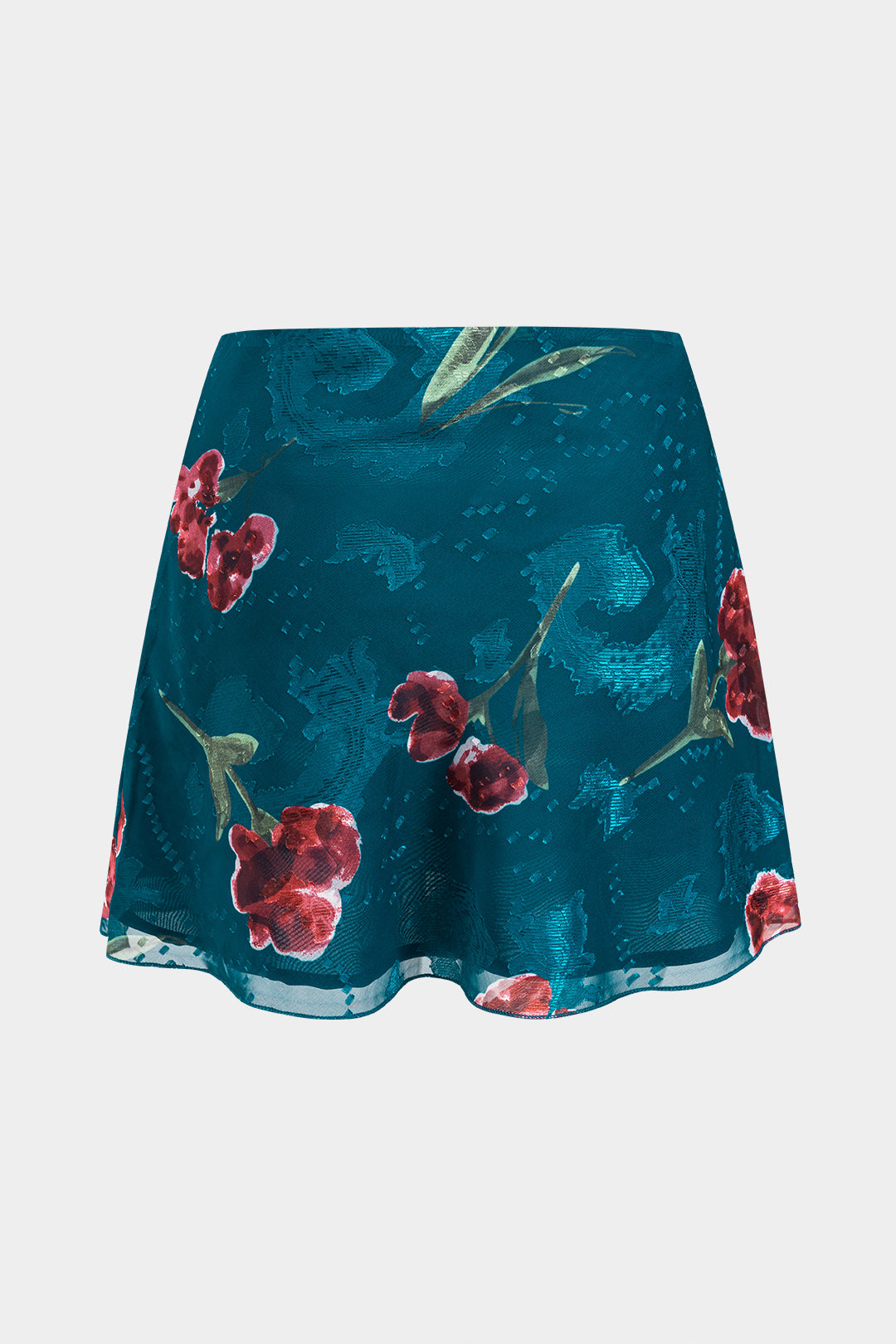 חצאית שיפון עם הדפס פרחוני 