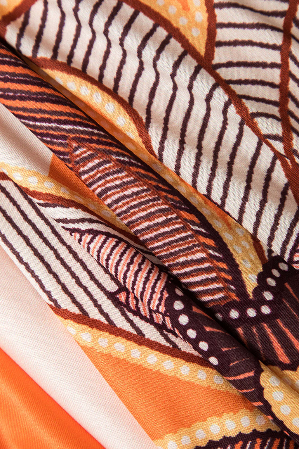 שמלת מקסי עם צווארון וי והדפס גיאומטרי 