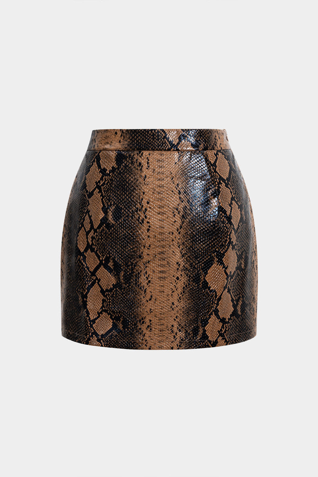 חצאית דמוית עור עם הדפס עור נחש 