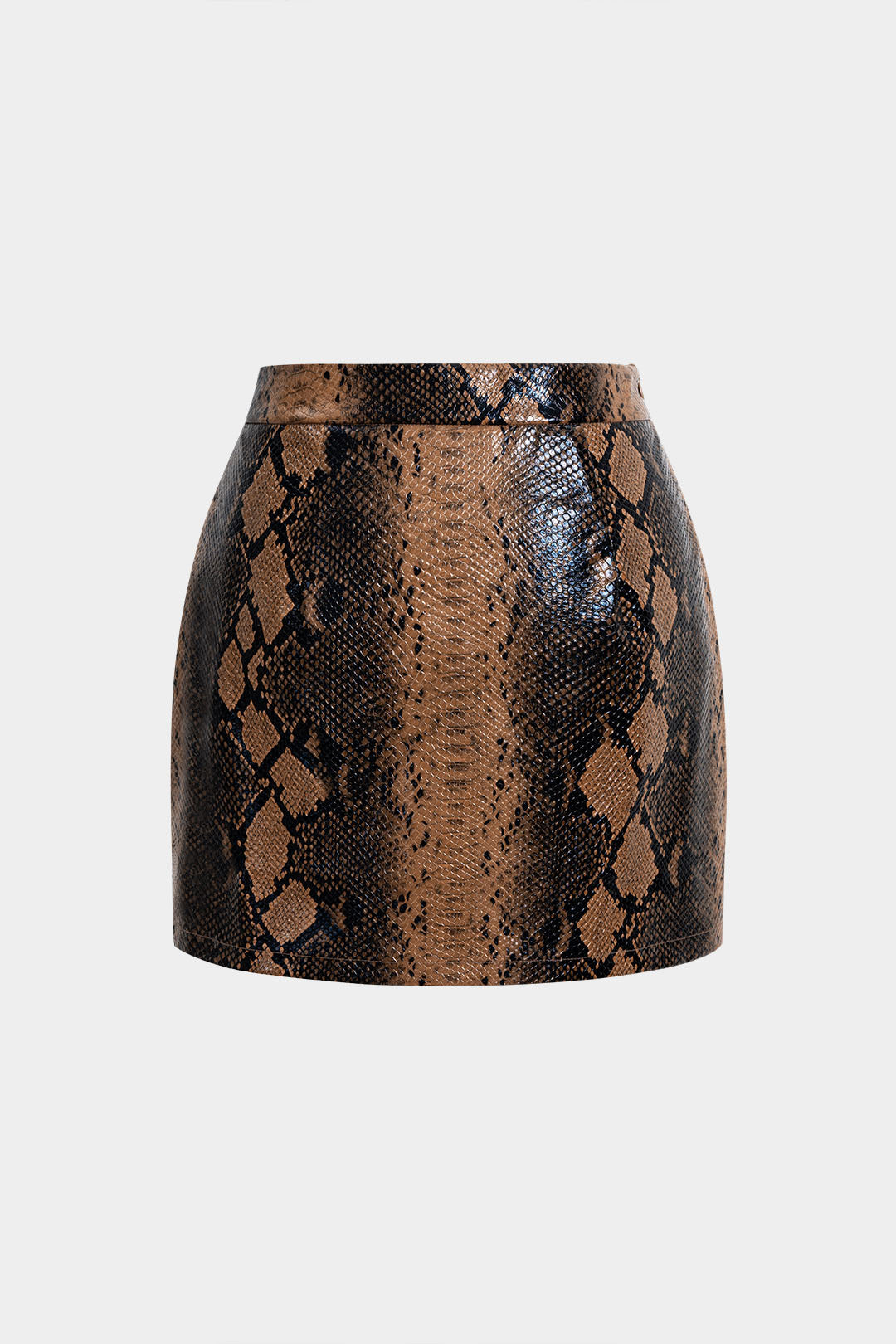 חצאית דמוית עור עם הדפס עור נחש 
