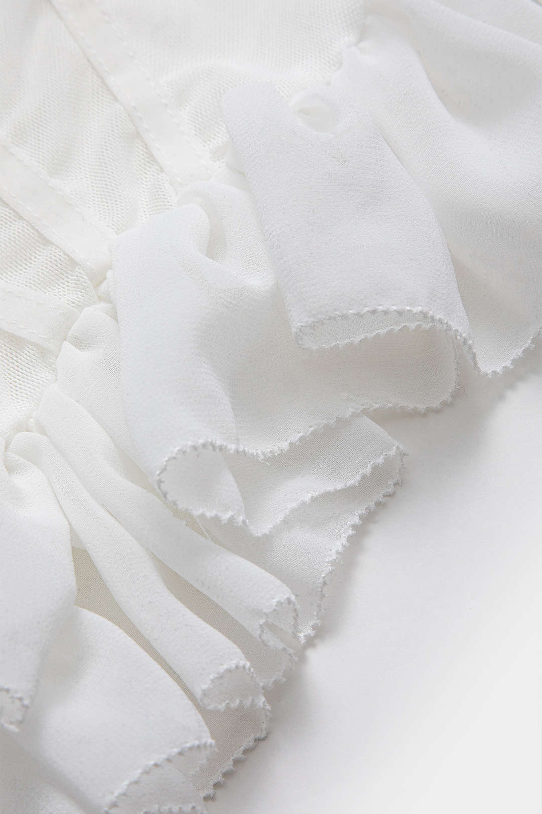 Blusa Tubo Corsé Con Volantes De Chiffón Satinado