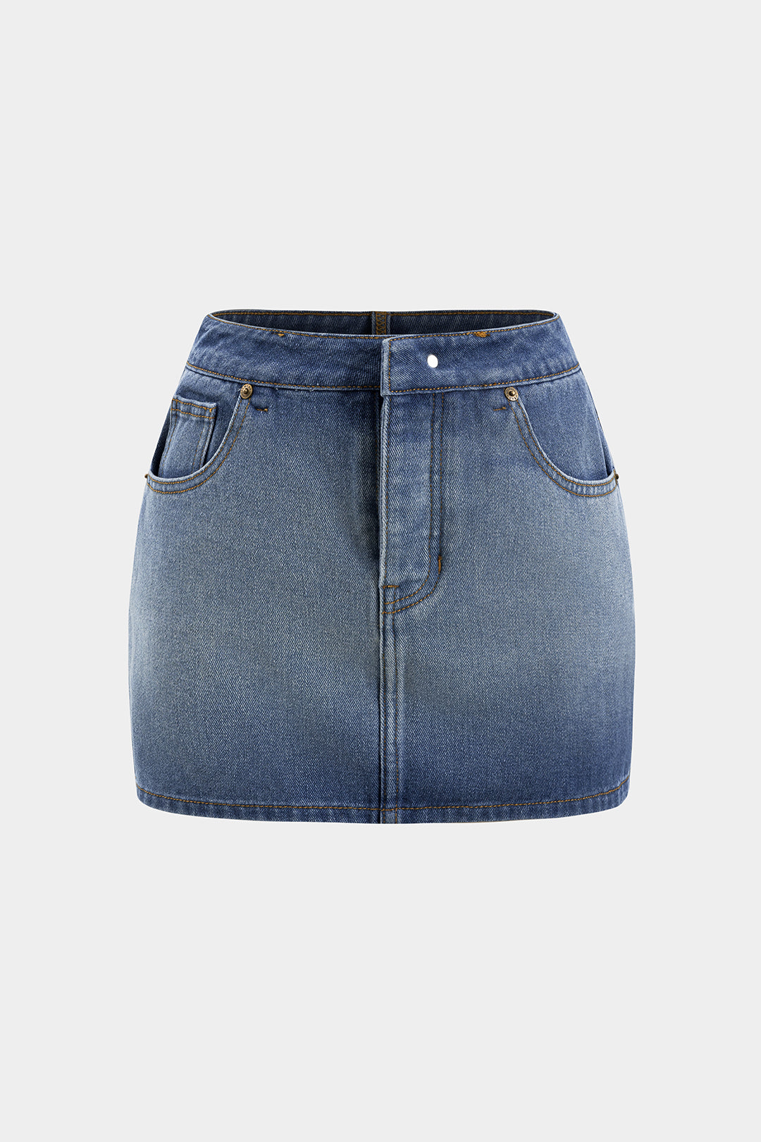 Falda Denim Reversible con Bolsillos Mini de Uso Diario