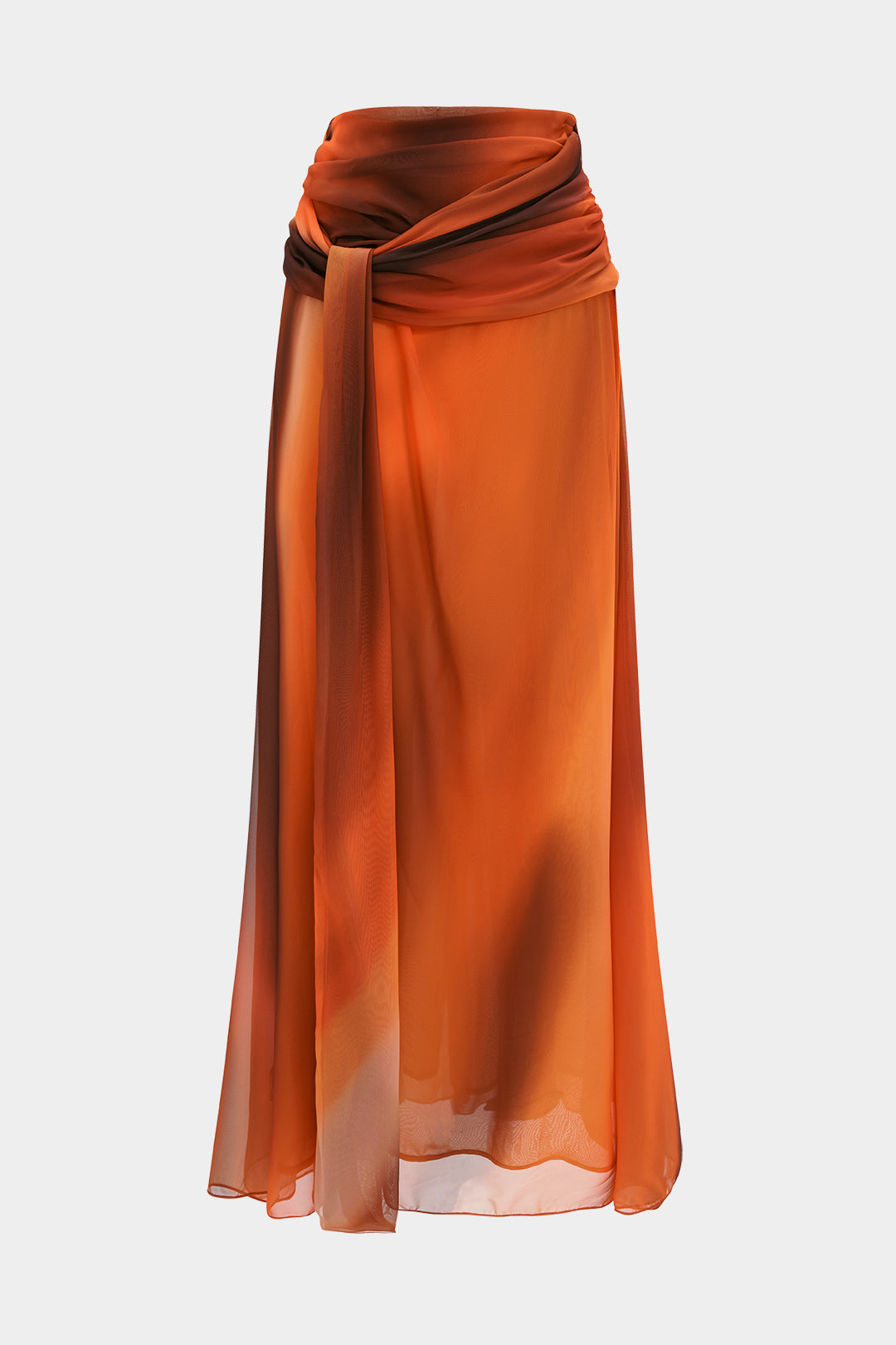 חצאית שיפון עם הדפס אומברה 