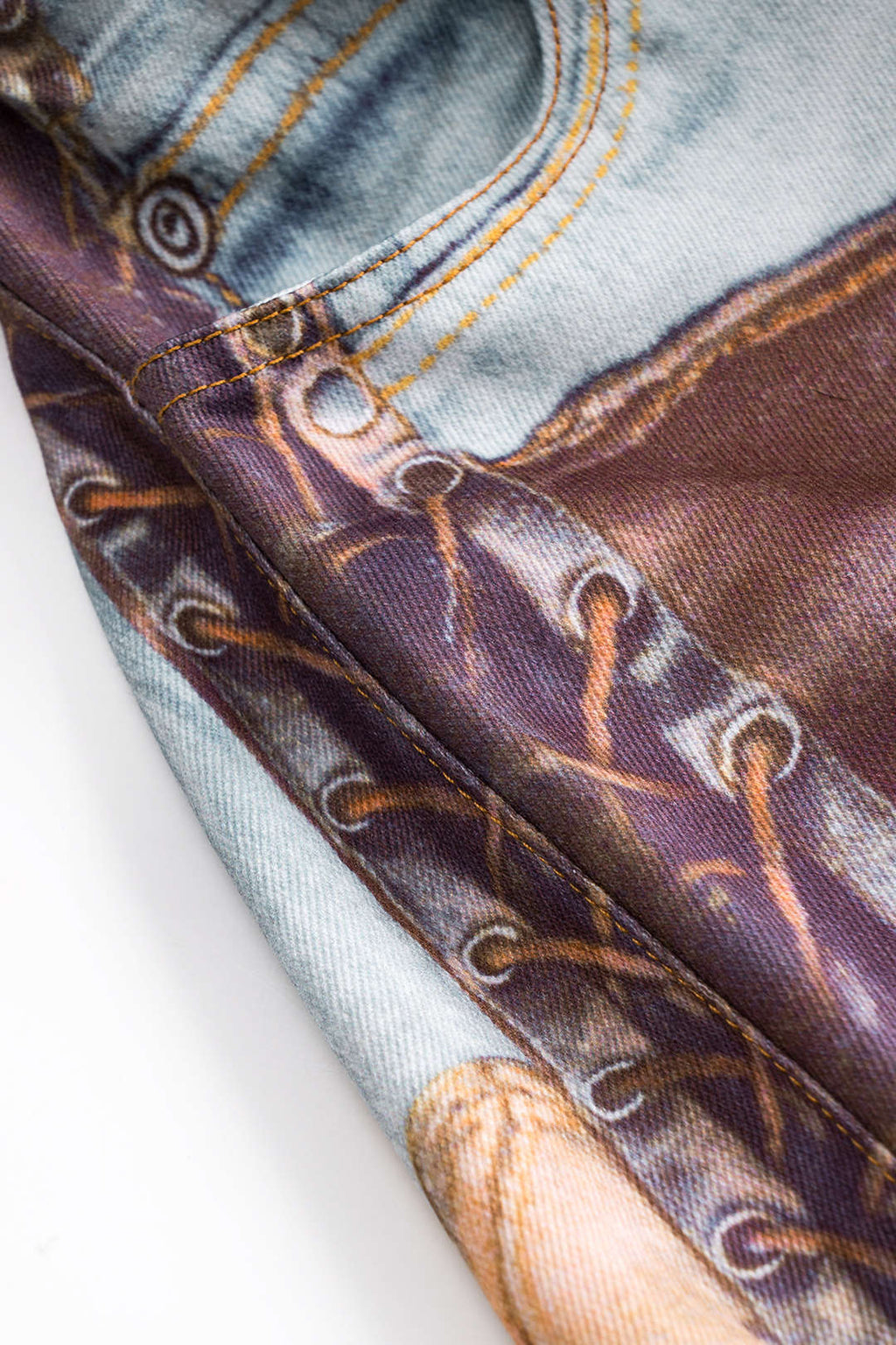 Abstract Print Ruched Button Pocket Skirt