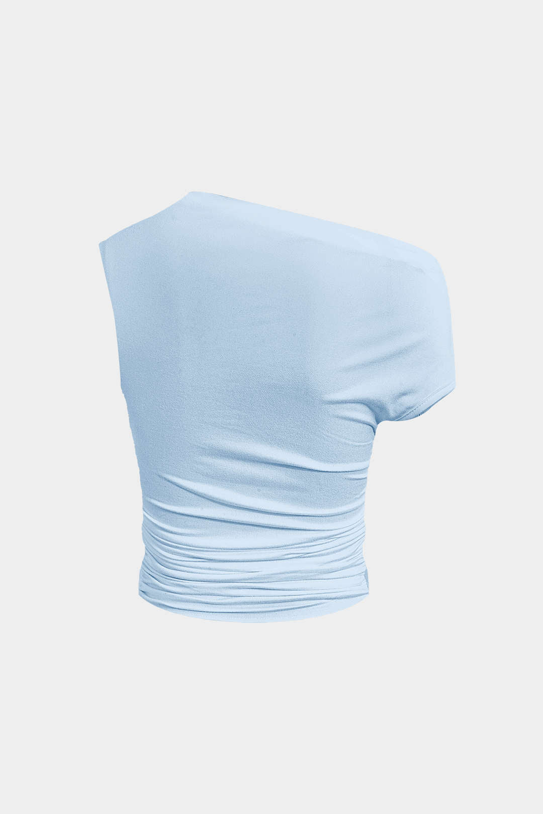 Conjunto Top Corto Asimétrico Y Falda Mini Atada Elegante