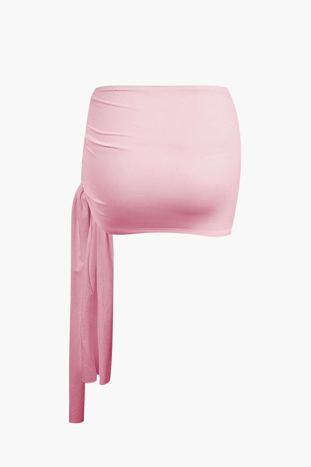 Conjunto Top Corto Asimétrico Y Falda Mini Atada Elegante