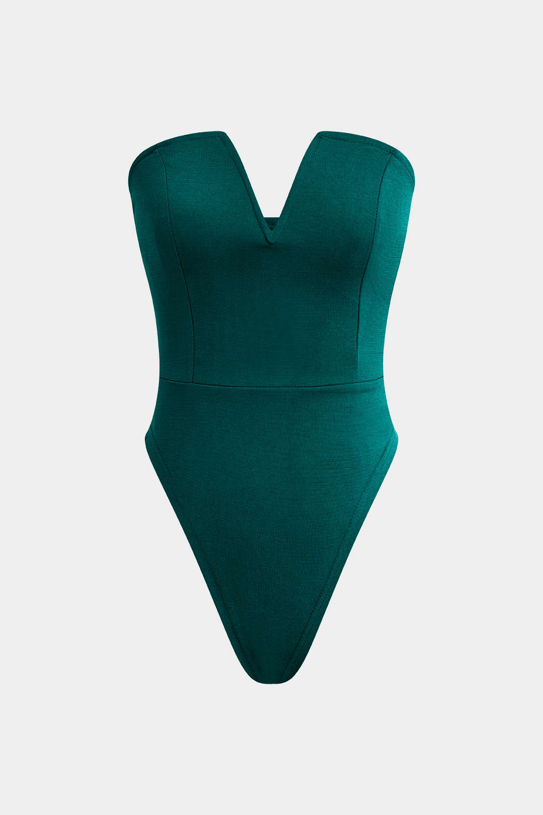 Bodysuit Sin Tirantes Escote En V Minimalista Diario