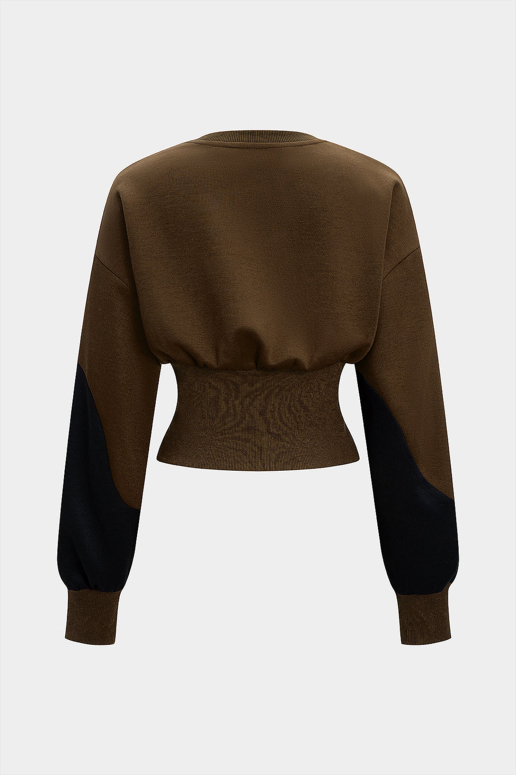 Contrast Asymmetrical Round Neck Sweatshirt