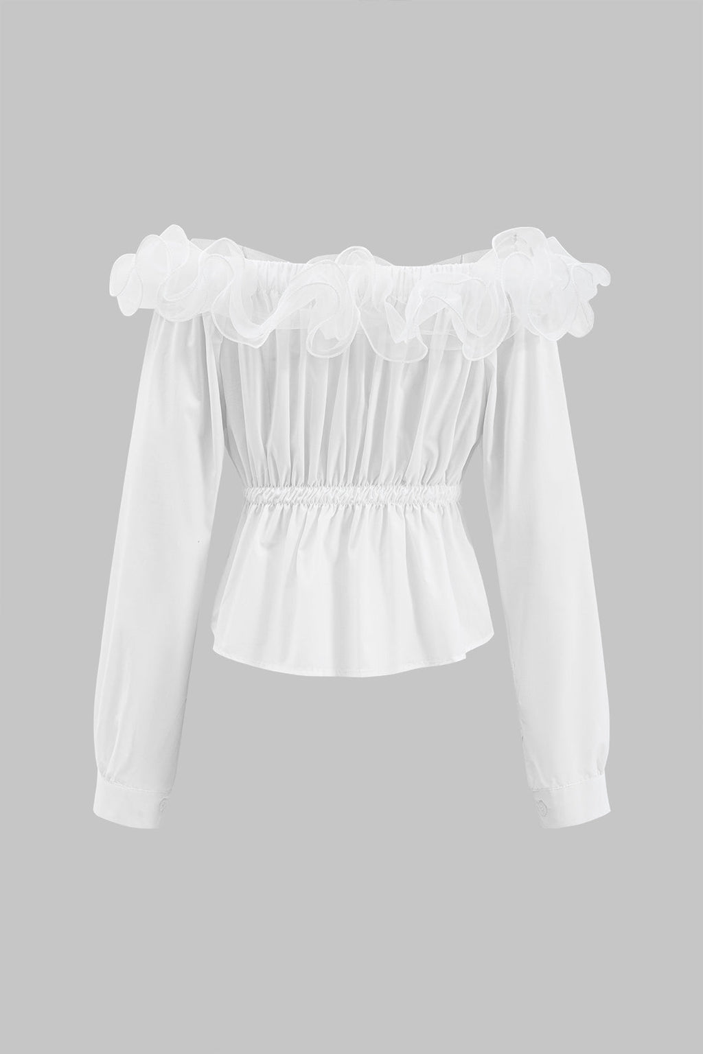 חולצה ארוכת שרוולים עם שוליים מחוספסים 