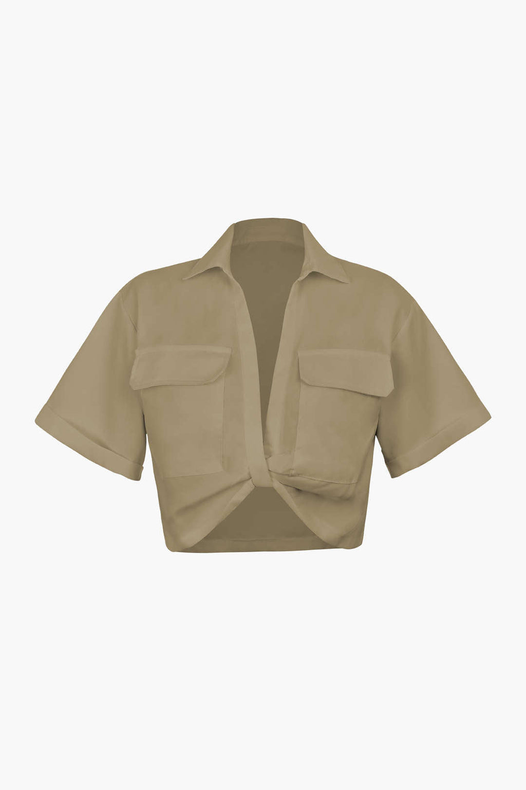 Camisa Básica Con Bolsillo Solapa Plisado Para Uso Diario
